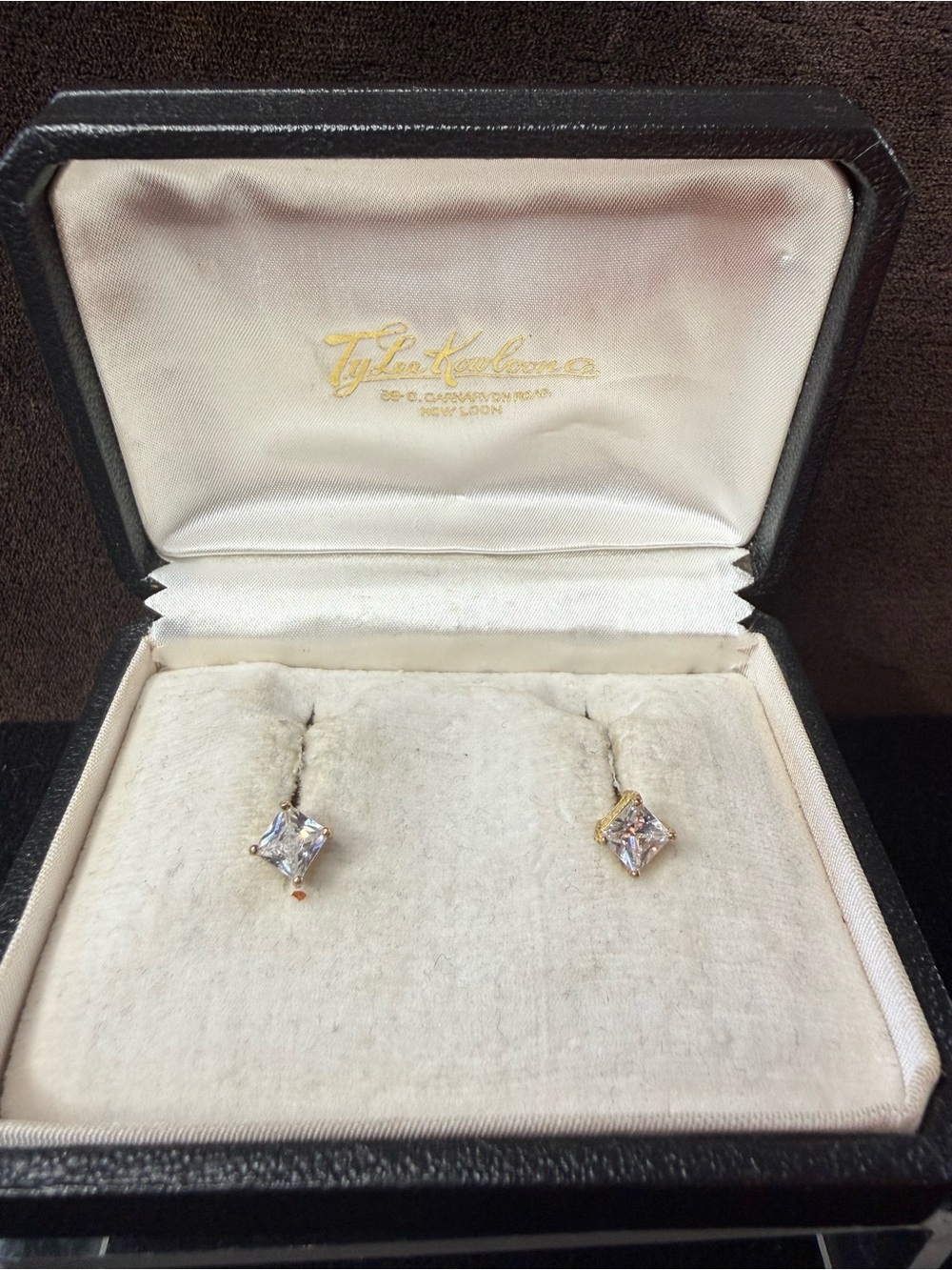 VTG Gold Tone CZ Stud Earrings